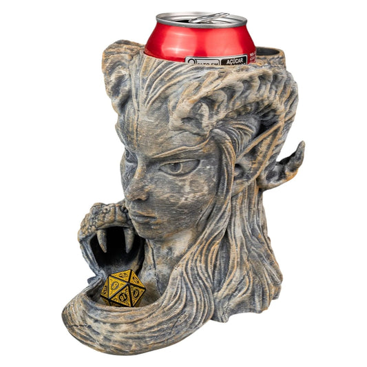 Infernal Gambit Dice Tower & Can Holder – Fantasy DnD Dice Tower, RPG Accessories, Soda Can Holder for Tabletop Gaming, Demon Figurine Décor – 3D Printed in Canada