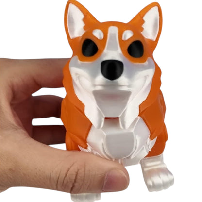 C0-R61 “TerraGuardian” Mech Corgi Figurine – Cyber Dog Collectible with Articulated Legs – Desktop Fidget Toy for Teens & Adults – 3D Printed in Canada