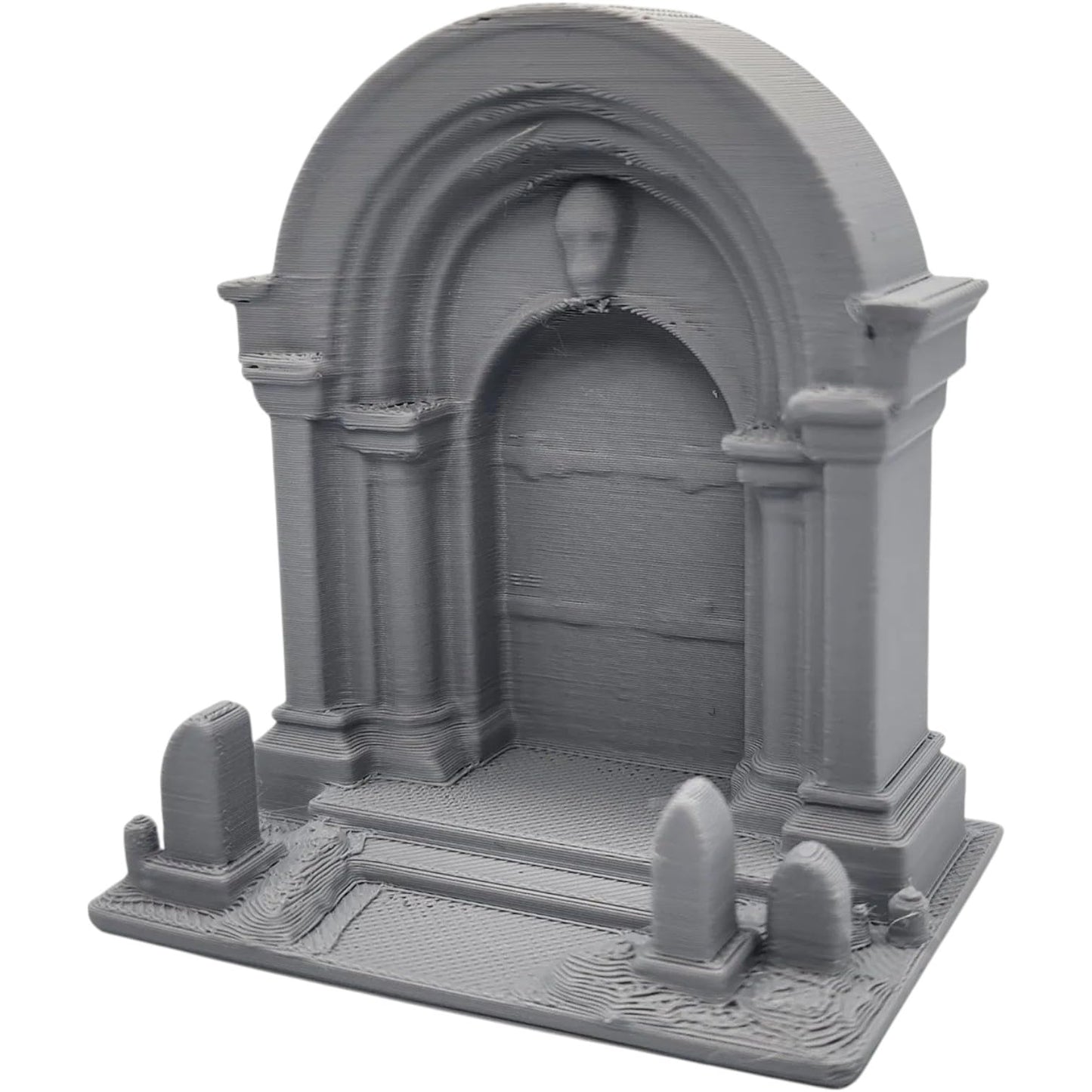 Crypt Entrance Miniature – Gothic Mausoleum Gateway Terrain for Tabletop RPGs, Graveyard Dioramas & Dungeon Builds – 3D Printed in Canada