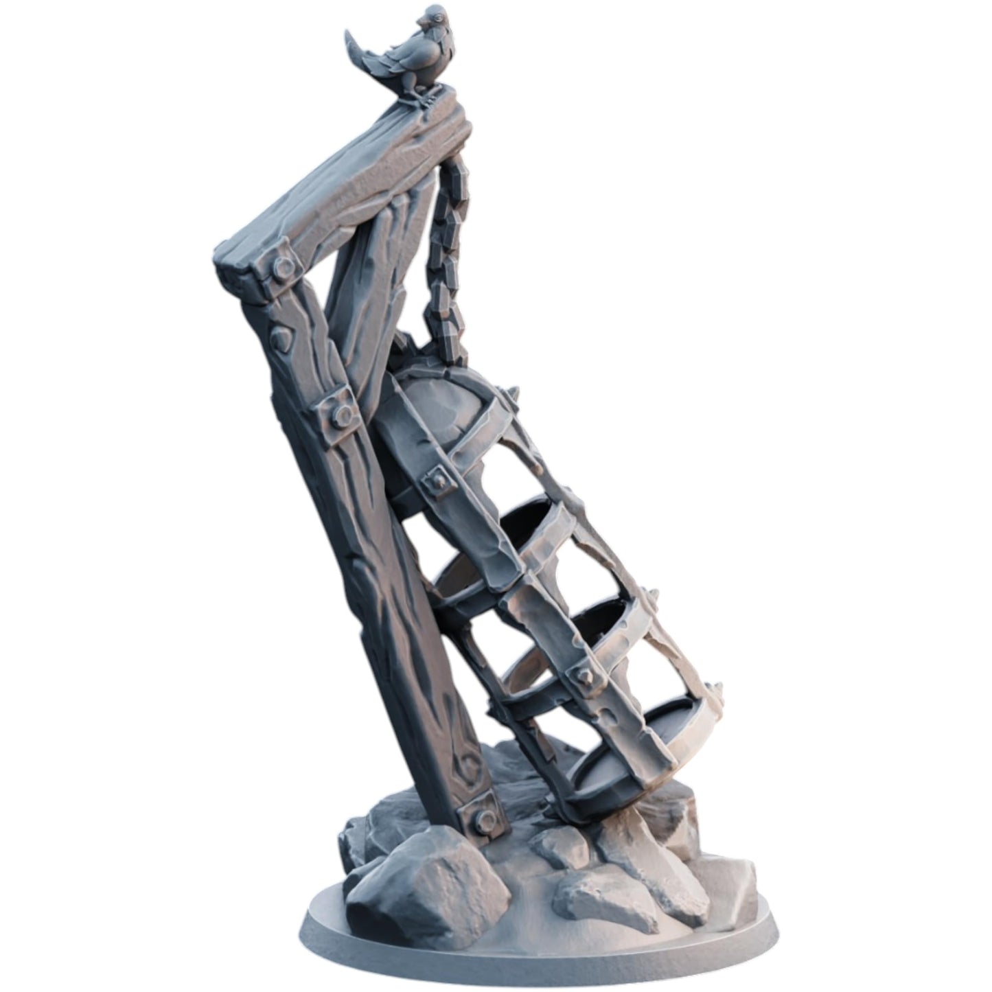 Medieval Hanging Cage Terrain Miniature for Tabletop RPGs, Wargaming & Dioramas – Highly Detailed Resin Scenery Piece – 3D Printed in Canada