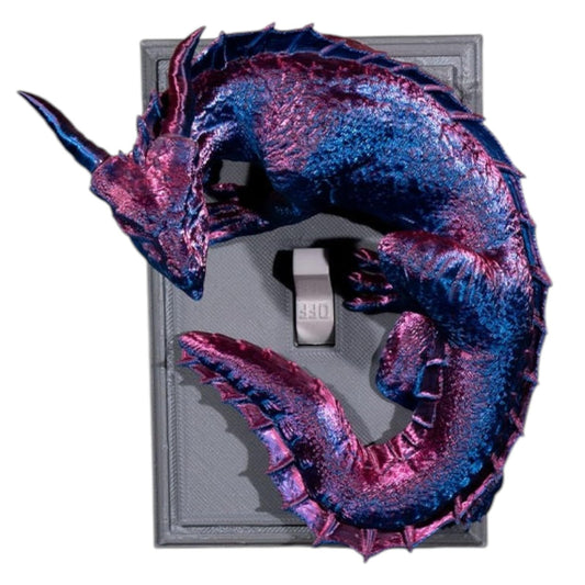 Dragon Warden Light Switch Cover – Fantasy Home Décor Plate – Gothic Dragon Wall Accent – 3D Printed in Canada