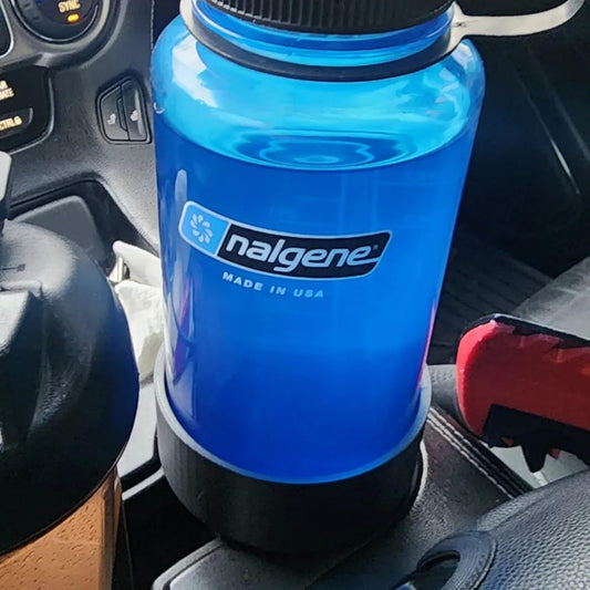 Wide Mouth Bottle Car Cup Holder Adapter – Fits 32oz Bottles in Standard Vehicle Cup Holders, Secure Fit Converter Insert – 3D Printed in Canada