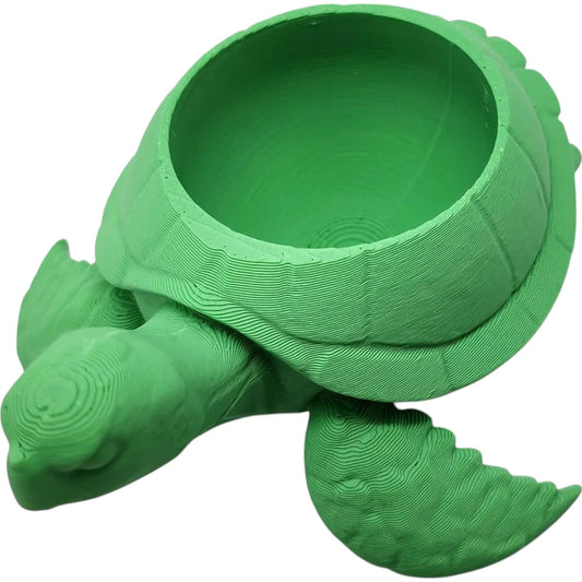Sea Turtle Succulent Planter – 3D Printed Ocean-Inspired Turtle Pot for Cactus, Herbs, or Coastal Décor – 3D Printed in Canada