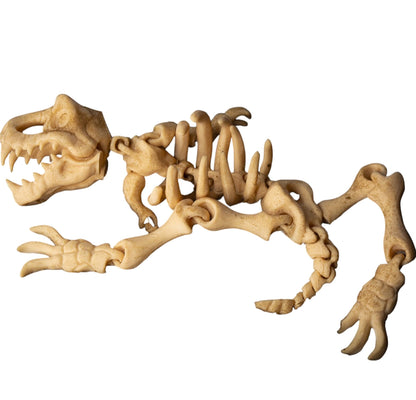 Articulated Dinosaur Skeleton Figurine – Poseable Prehistoric Fossil Model for DIY Painting & Display – 3D Printed in Canada
