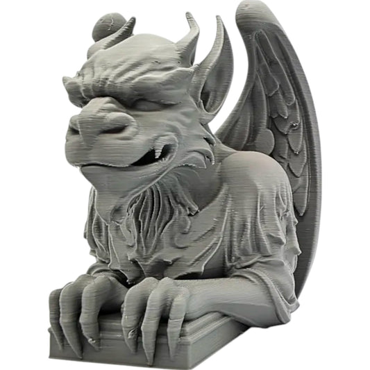 Elder Gargoyle Statue – Gothic Fantasy Decor for Desk, Shelf, or Altar | Unique Winged Creature Bust for RPG Games & Collectors – 3D Printed in Canada
