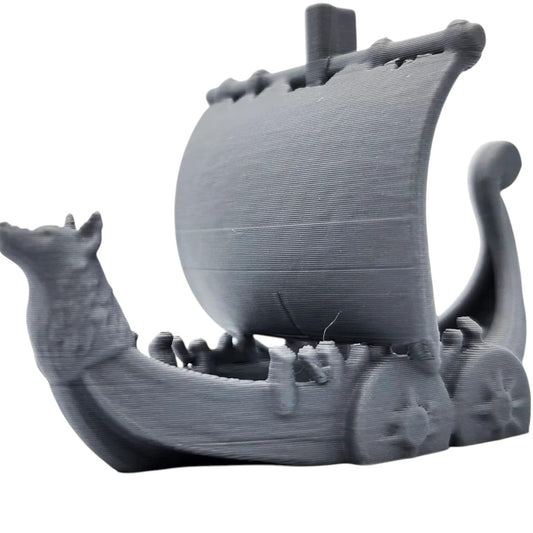 Viking Longship Benchmark Miniature – High-Detail Norse Boat Model for 3D Printer Calibration & Display – No Supports – 3D Printed in Canada