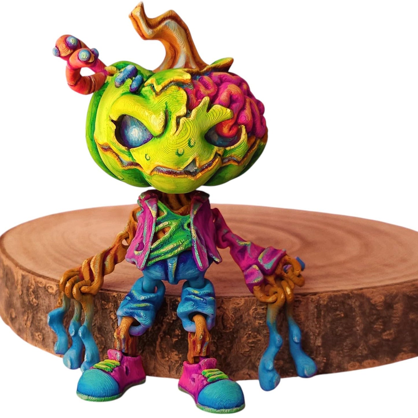 Rotten Pumpkin Boy Figurine – Creepy Halloween Zombie Style Collectible Figure for Display, Fidgeting & Desk Decor – 3D Printed in Canada