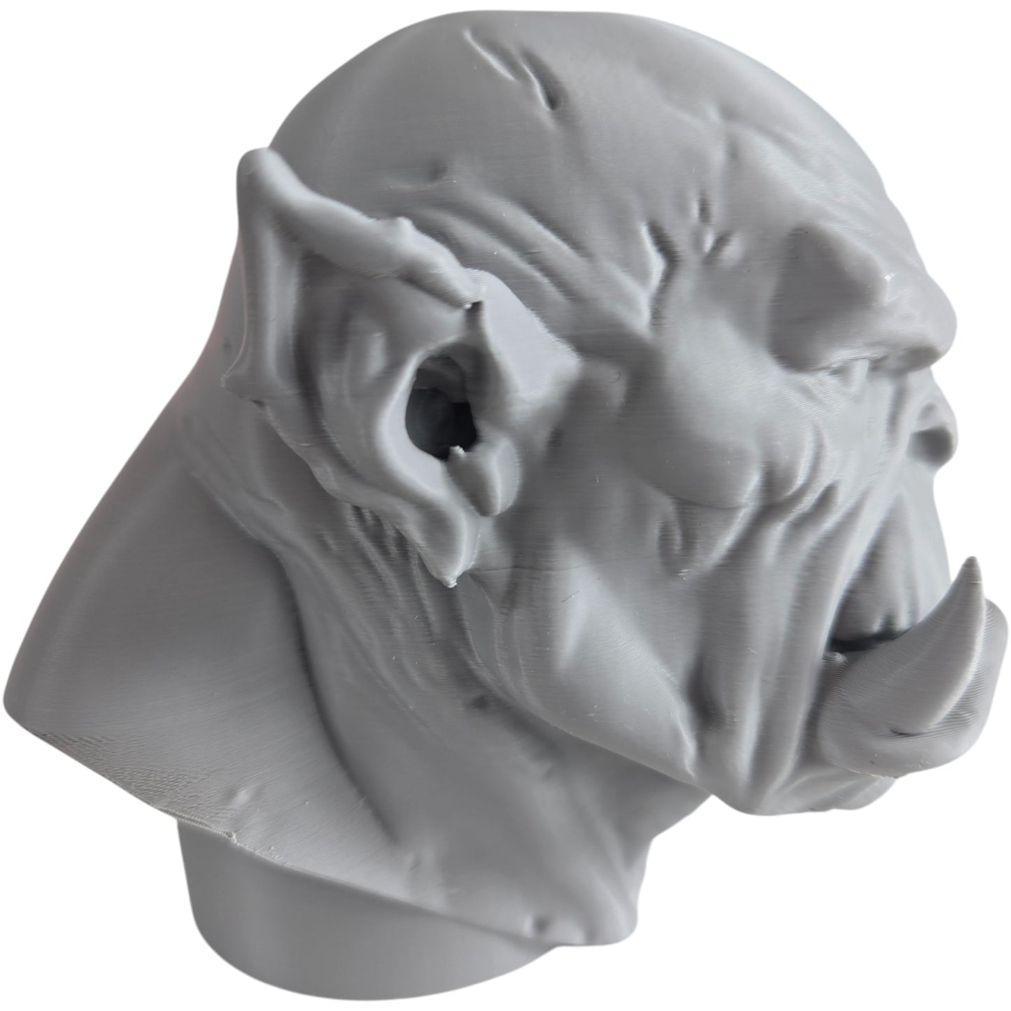 Orc Bust Sculpture – Fantasy Monster Head Figurine for Display, Painting, or RPG Inspiration – Grim Orc Decor Model – 3D Printed in Canada