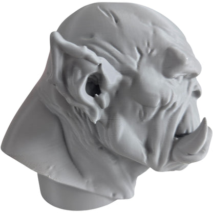 Orc Bust Sculpture – Fantasy Monster Head Figurine for Display, Painting, or RPG Inspiration – Grim Orc Decor Model – 3D Printed in Canada