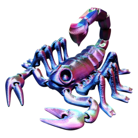Articulated Scorpion Figurine – Rainbow Desk Fidget for Teens & Adults – Poseable Arachnid Collectible – 3D Printed in Canada