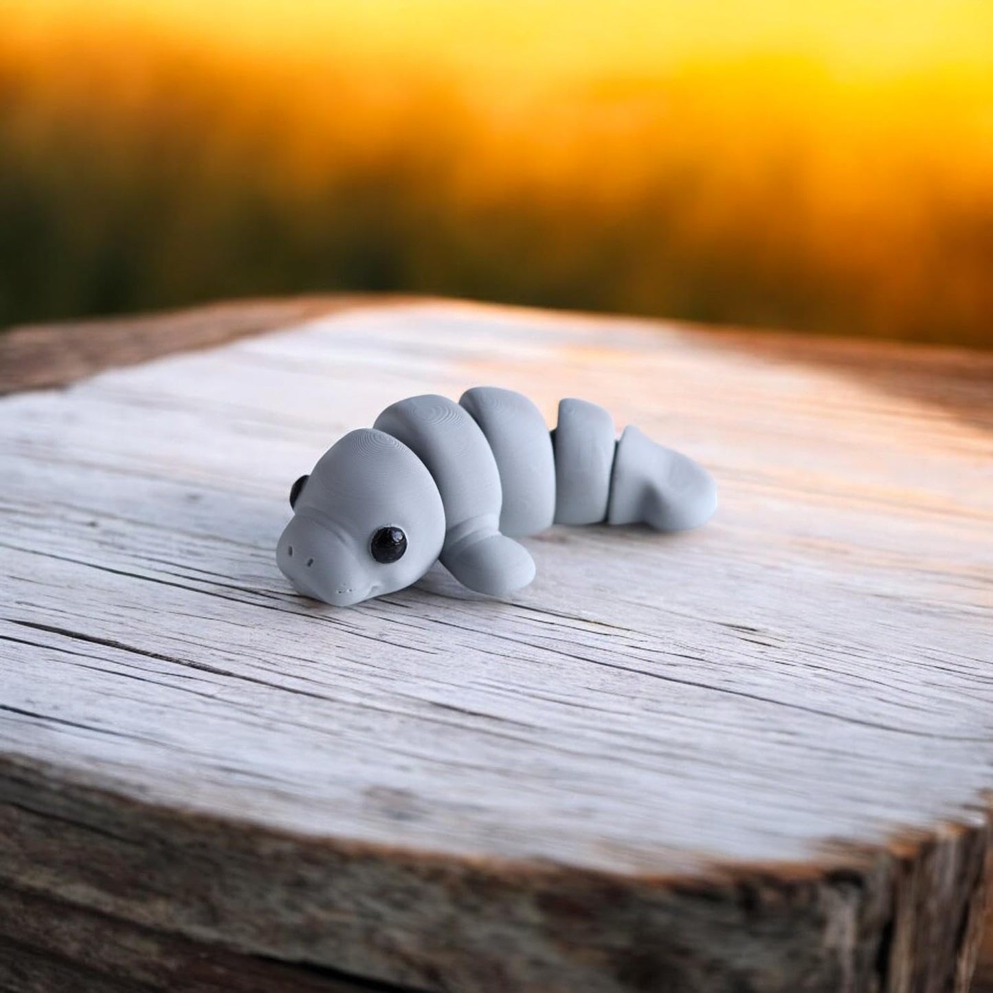 Mini Baby Manatee Figurines – Set of 5 Adorable Sea Cow Minis with Big Eyes – Kawaii Wigglitz Ocean Shelf Decor – 3D Printed in Canada