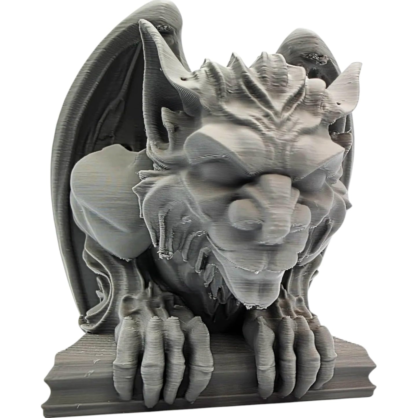 Gargoyle Watcher Figurine – Gothic Guardian Statue for Shelf, Desk, or Altar Display – Tabletop Fantasy Décor for Home or Office – 3D Printed in Canada