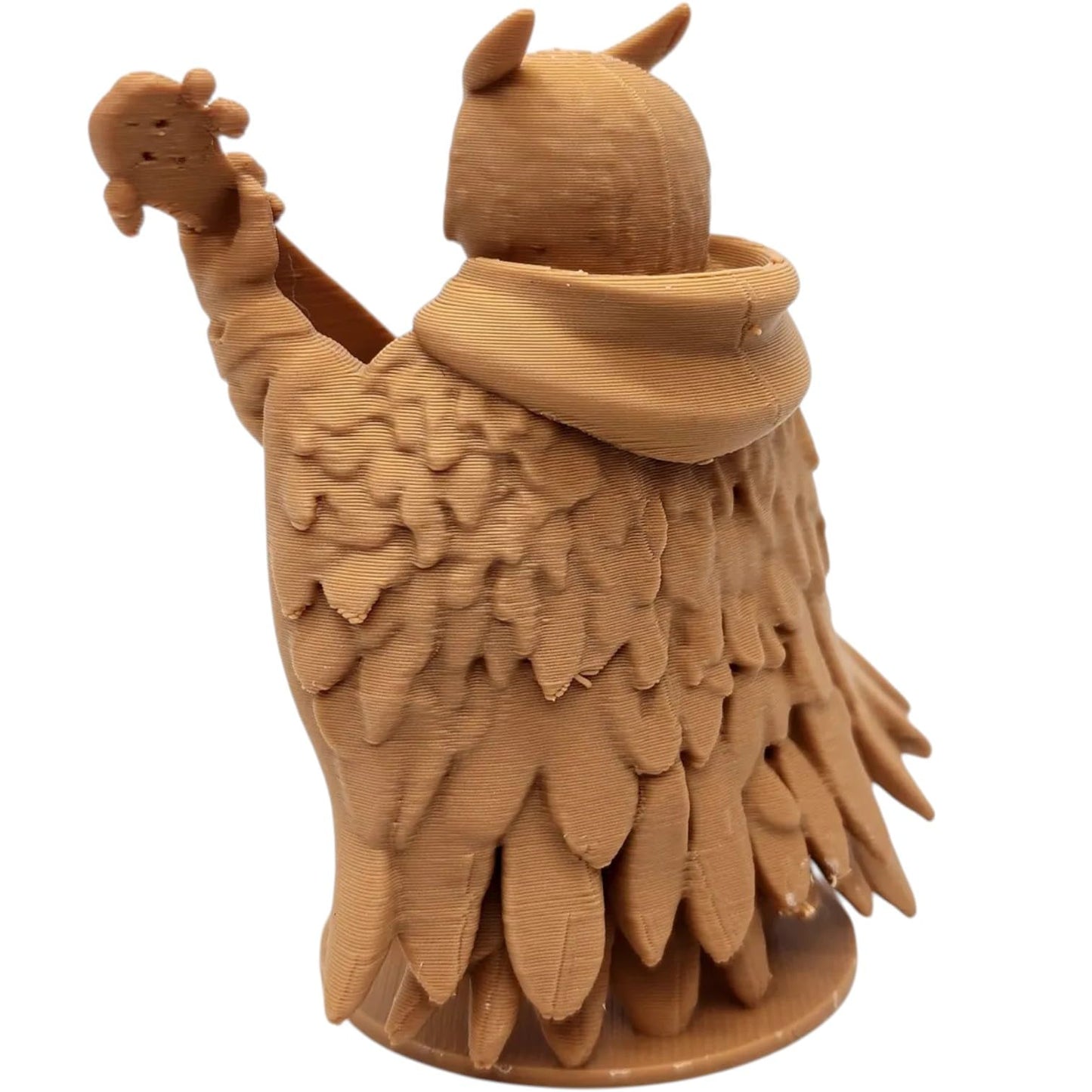 The Bard Owl Figurine – Fantasy Owl Musician with Lute & Cloak – Owls & Dragons Collection – Paintable Miniature Display Figure – 3D Printed in Canada