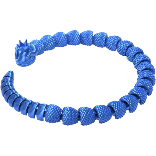 Articulated Snake Fidget Figurine – Textured Posable Serpent for Desk Display, Stress Relief & DIY Painting – 3D Printed in Canada