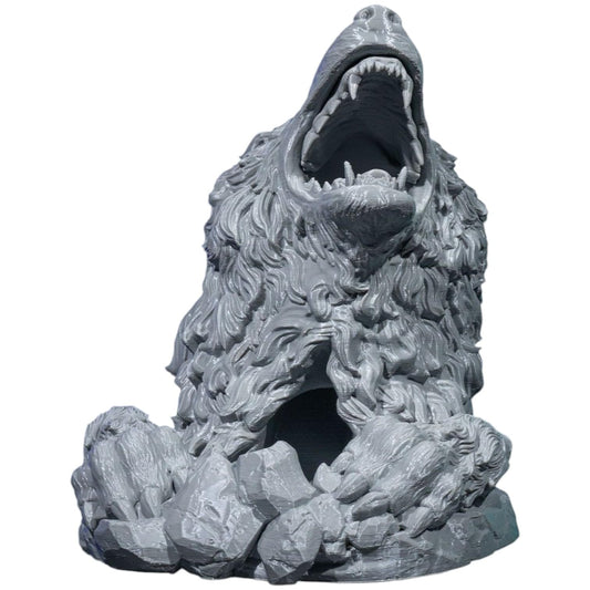 Wolf Bite Dice Tower for DND, Pathfinder, Tabletop RPGs – Howling Wolf Sculpture Dice Roller – Fantasy Gaming Accessory – 3D Printed in Canada
