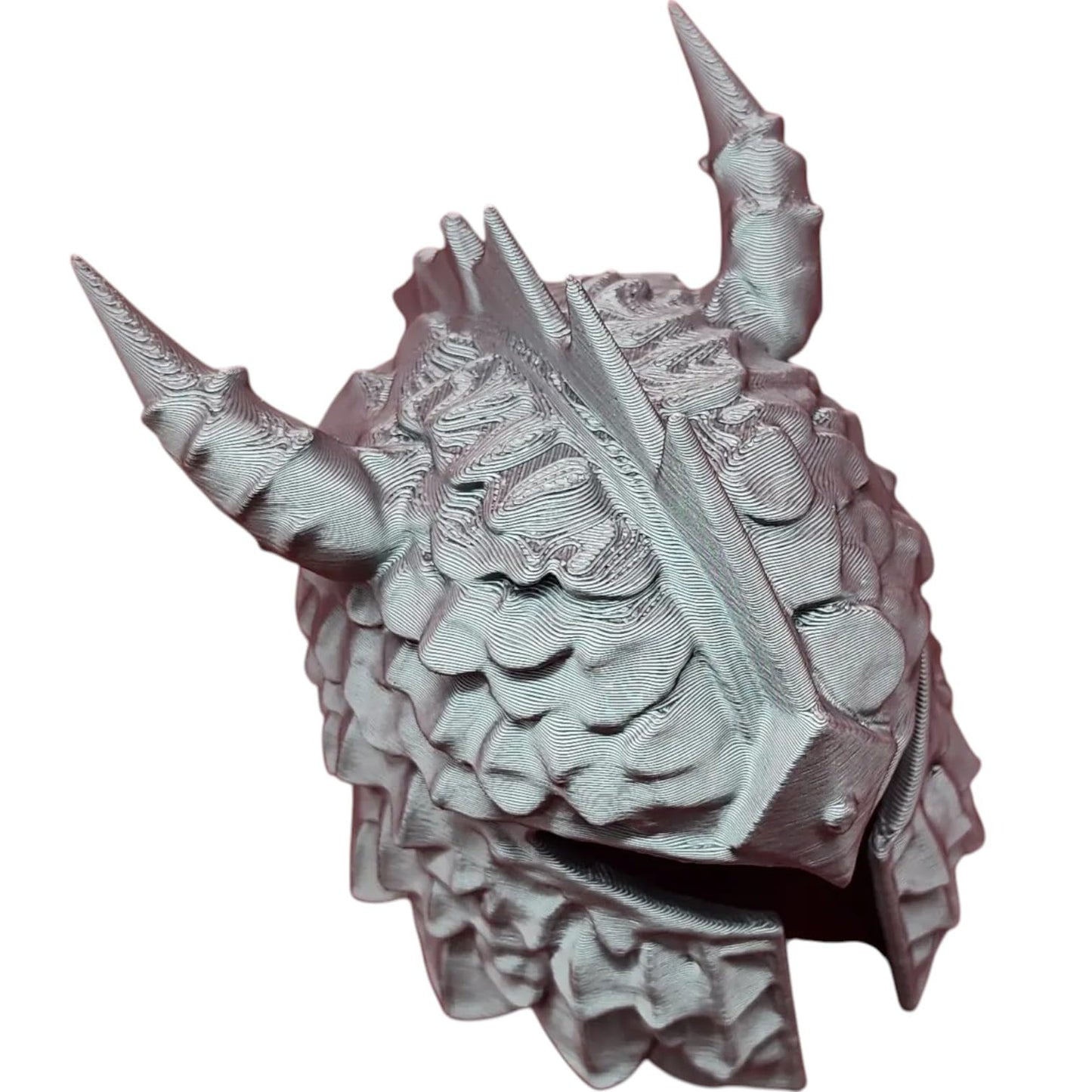 Dragon Scale Warrior Helmet – Spiked Fantasy Armor Prop for RPG Dioramas, Dungeon Terrain & Shelf Display – 3D Printed in Canada