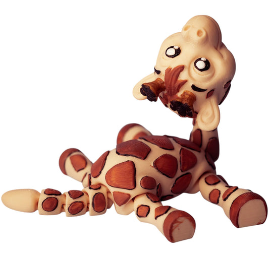 Adorable Articulated Baby Giraffe Figurine – Cute Collectible Animal Model for Teens & Adults – Flexible Fidget Toy Decor – 3D Printed in Canada