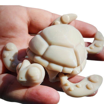 Articulated Turtle Figurine – Mini Poseable Ocean Creature for DIY Painting, Fidgeting & Display – 3D Printed in Canada
