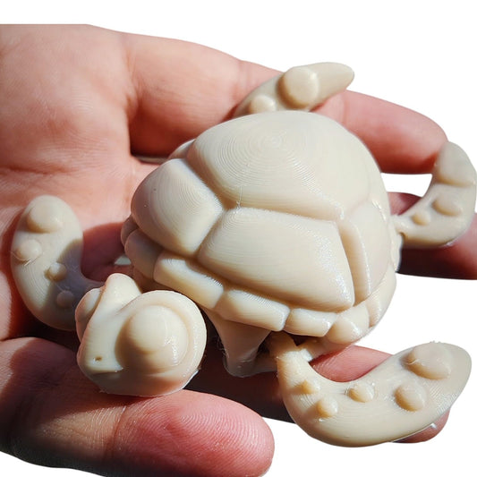 Articulated Turtle Figurine – Mini Poseable Ocean Creature for DIY Painting, Fidgeting & Display – 3D Printed in Canada