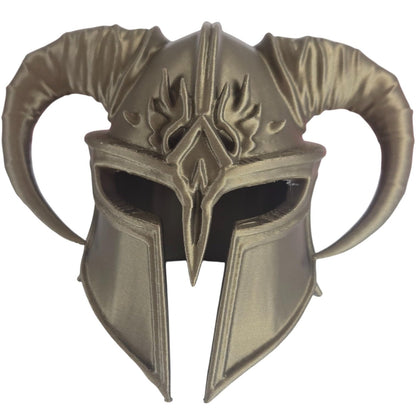 Horned Warrior Helmet – Fantasy Viking-Style Armor Prop for RPG Displays, Cosplay Dioramas & Gothic Shelf Decor – 3D Printed in Canada