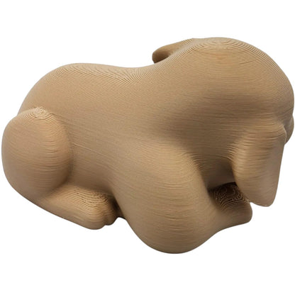Sleeping Puppy Figurine – Wood-Style 3D Printed Minimalist Dog Sculpture for Pet Memorial, Shelf, or Desk Décor – 3D Printed in Canada