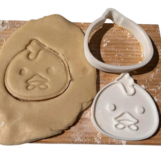 Chicken Cookie Cutter Set of 3 Sizes (3" 4" 5") – Farm Animal Baking & Fondant Mold – 3D Printed in Canada