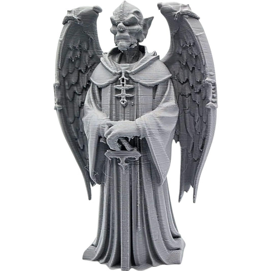 Fallen Celestial Gargoyle Statue – Gothic Angel Figurine for Desk or Shelf Display, Medieval Fantasy Decor for Adults and Teens – 3D Printed in Canada