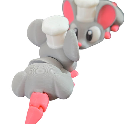 5-Pack Mini Baby Chef Mouse Figurines – Articulated Desk Pets, Poseable Fidget Toys, Mystery Mini Animals – 2 Inch Collectible Mice – 3D Printed in Canada