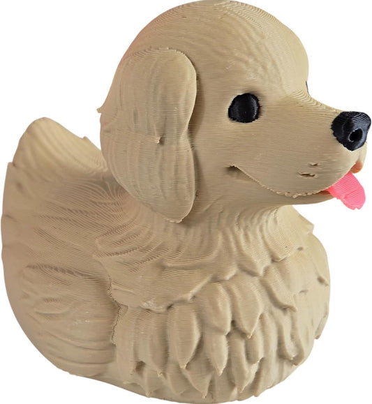Golden Retriever Duck Figurine – Car Dashboard Duck Accessory, Funny Dog Car Décor, Ducks for Hiding, Car Dashboard Duck, 4x4 Ducking, Rubber Duck – 3D Printed in Canada