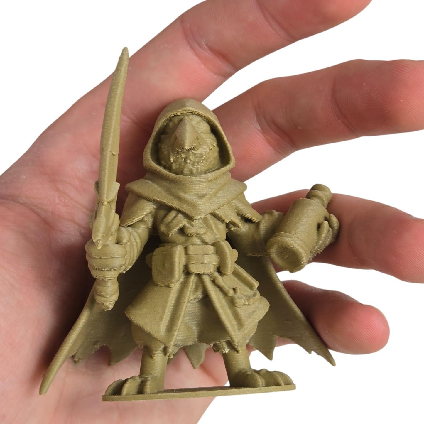 The Cursed Crow Owl Figurine – Dark Fantasy Owl Plague Doctor with Potion & Blade – Owls & Dragons Collection – Paintable Gothic Sculpture – 3D Printed in Canada