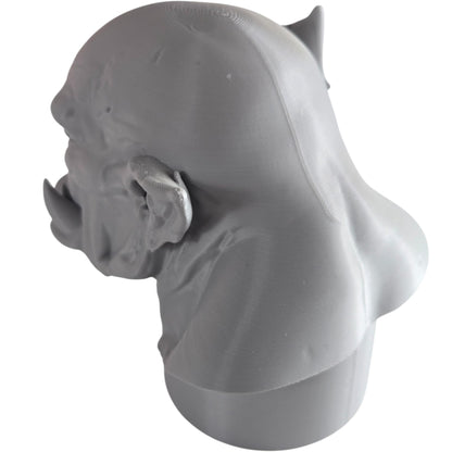 Orc Bust Sculpture – Fantasy Monster Head Figurine for Display, Painting, or RPG Inspiration – Grim Orc Decor Model – 3D Printed in Canada