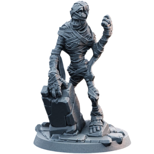 Undead Mummy Miniature for Tabletop RPGs, Painting & Wargaming – Highly Detailed Resin Fantasy Figure – 3D Printed in Canada
