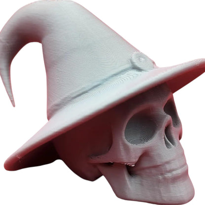 Wizard Skull Miniature – Arcane Sorcerer Head with Pointed Hat for RPG Display, Gothic Decor & Fantasy Dioramas – 3D Printed in Canada