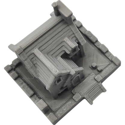 Stone House Miniature – Fantasy Cottage Terrain with Walled Base for Tabletop RPG Maps, Dioramas & Village Displays – 3D Printed in Canada