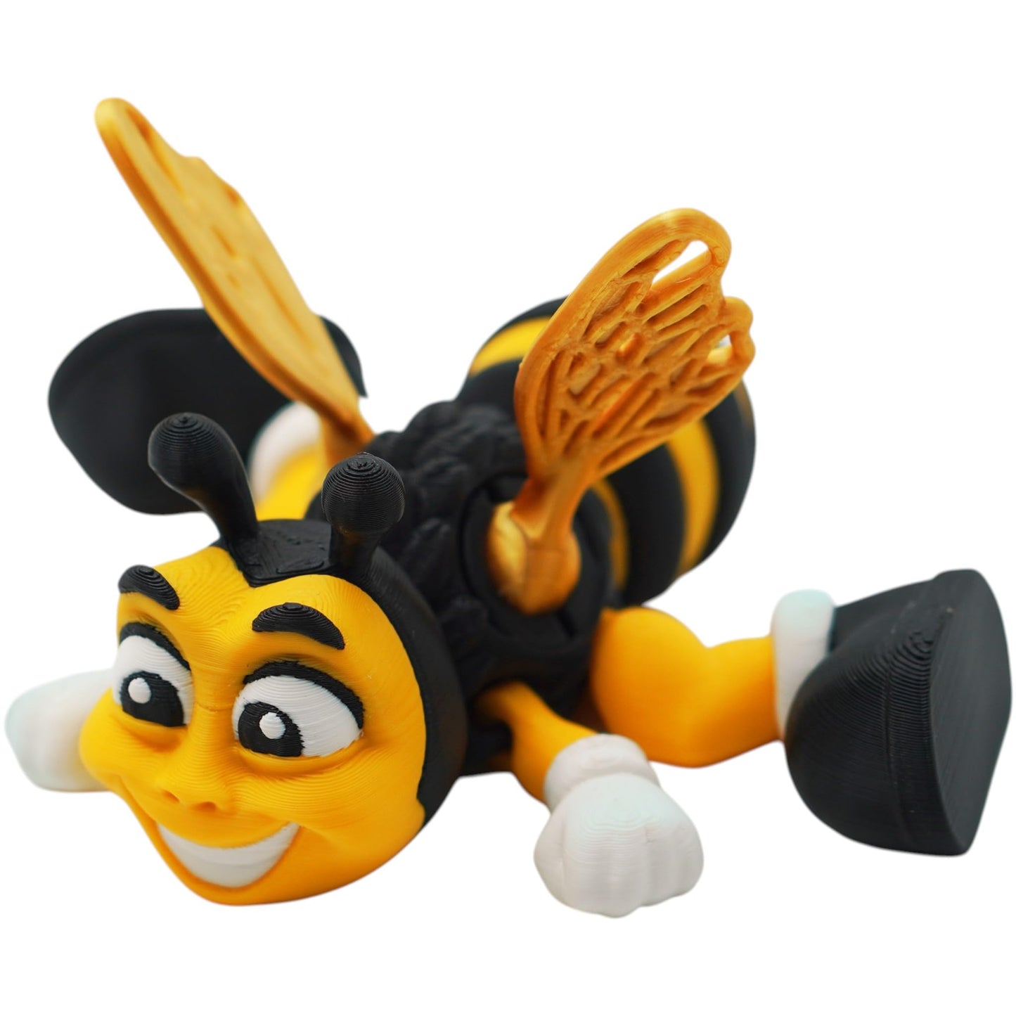 Cute Honey Bee Figurine with Honey Pot – Articulated Posable Desk Buddy & Fidget Toy for Teens & Adults – Print-in-Place, No Supports Needed – 3D Printed in Canada