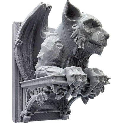 Wall-Mount Leering Gargoyle Statue – Gothic Fantasy Creature Shelf Bracket Decor for Home or Office – 3D Printed in Canada