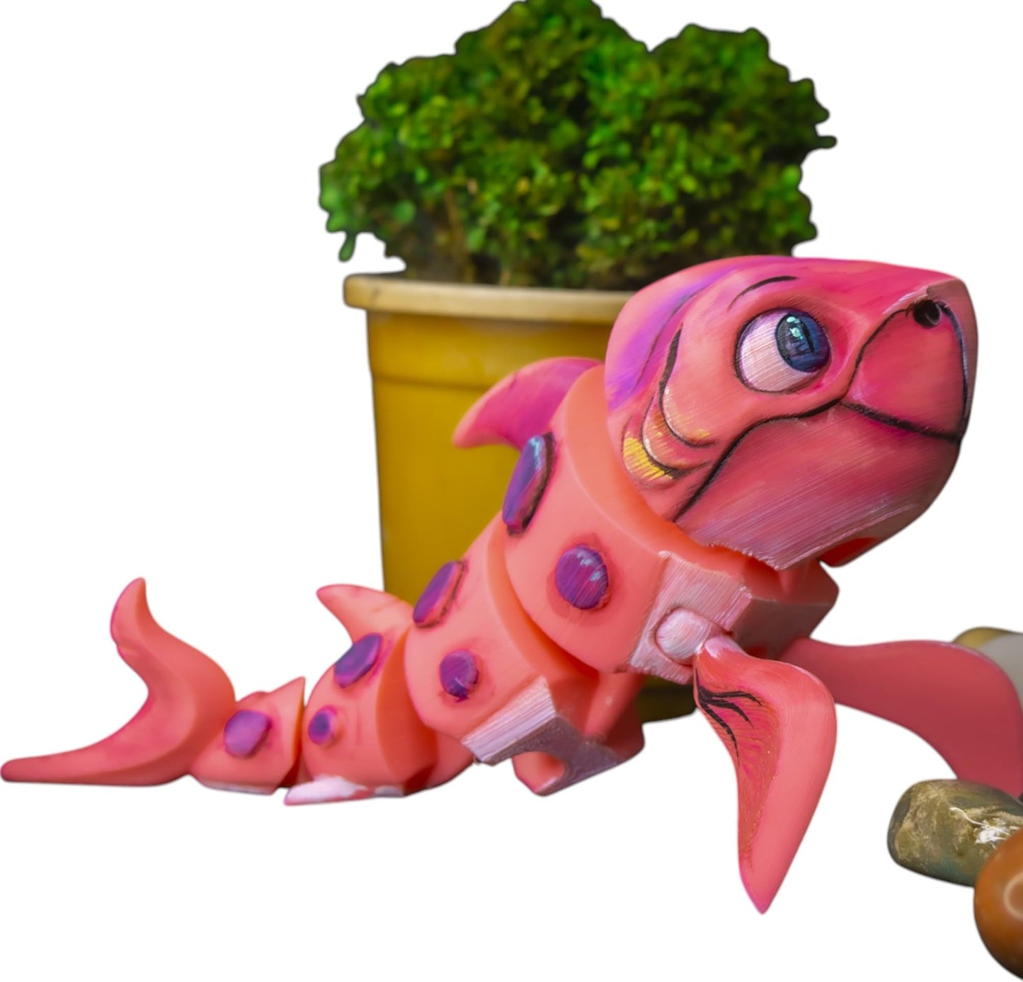 Adorable Articulated Shark Baby Figurine – Poseable Collectible Sea Creature for Desk Display or Fidgeting – Cute Ocean Animal Sculpture for Teens & Adults – 3D Printed in Canada