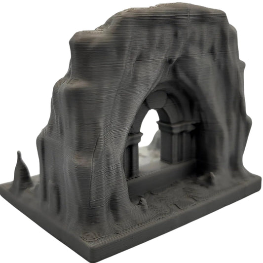 Mountain Fortress Entrance Miniature – Rocky Gate Terrain with Carved Archway for Tabletop RPGs, Dioramas & Fantasy Scenery – 3D Printed in Canada