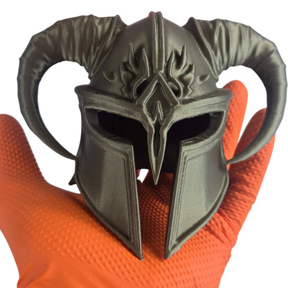 Horned Warrior Helmet – Fantasy Viking-Style Armor Prop for RPG Displays, Cosplay Dioramas & Gothic Shelf Decor – 3D Printed in Canada