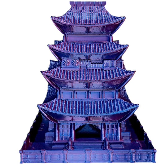 Dystopian Asia Dice Tower for DND, Cyberpunk, Tabletop RPGs – Futuristic Pagoda Building Dice Roller – Fantasy Sci-Fi Gaming Accessory – 3D Printed in Canada