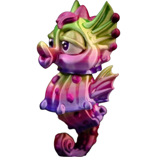Colorful Seahorse Figurine – Vibrant Ocean-Inspired Decorative Figure for Desk, Shelf, or Gift Display – 3D Printed in Canada
