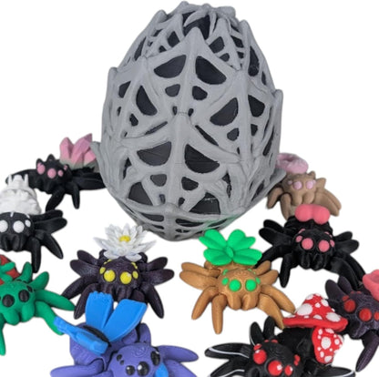 Mystery Mini Spiders 5-Pack – Collectible Figurines with Mystery Egg – Blind Box Surprises for Teens & Adults – Stress Relief Desk Toys for Anxiety, ADHD, Autism – 3D Printed in Canada