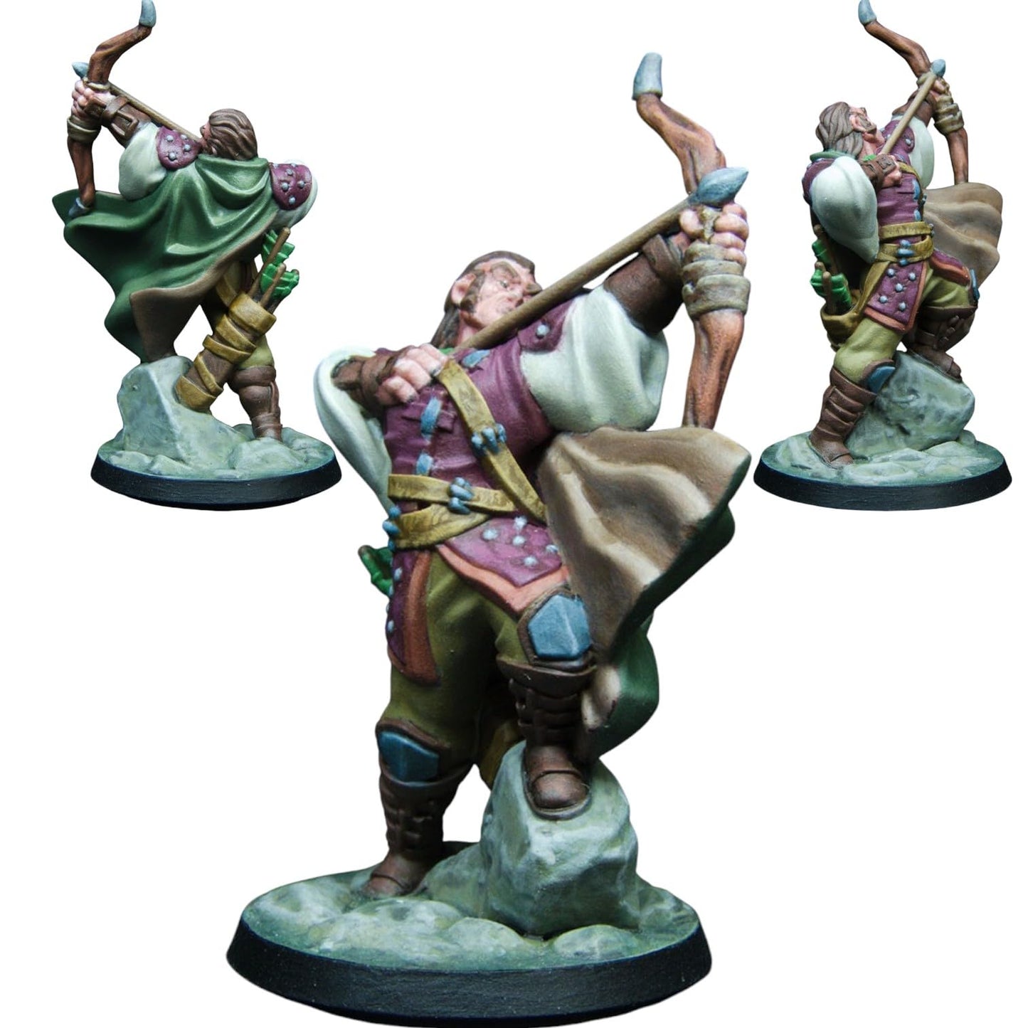 Ranger Male Miniature with Bow for Fantasy Tabletop RPGs – 32mm Scale Unpainted Resin Figure – 3D Printed in Canada