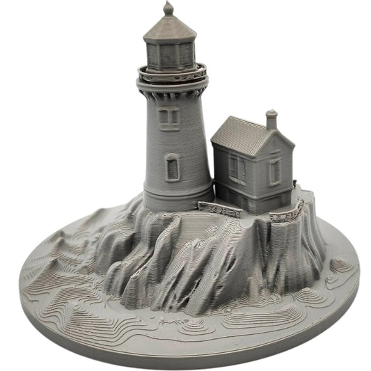 Lighthouse on The Rocks Miniature – Coastal Beacon Terrain Piece for Tabletop Games & Dioramas – 3D Printed in Canada