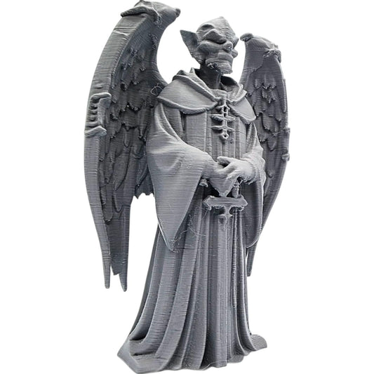 Fallen Celestial Gargoyle Statue – Gothic Angel Figurine for Desk or Shelf Display, Medieval Fantasy Decor for Adults and Teens – 3D Printed in Canada