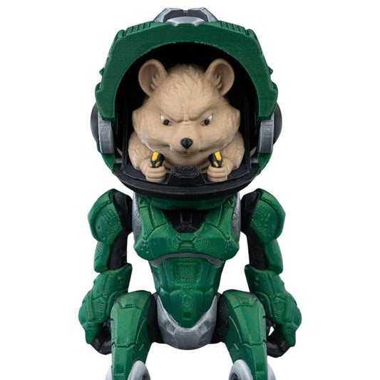 RabbitBot Mecha Figurine with Hidden Pilot – Sci-Fi Desk Fidget for Teens & Adults – Stress Relief & Collectible – 3D Printed in Canada