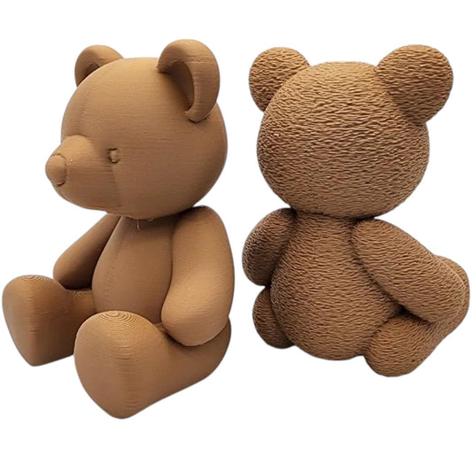 Teddy Bear Figurines – Adorable Sitting Bear Duo with Plush Texture Finish for Home Décor or Gift Displays – 3D Printed in Canada