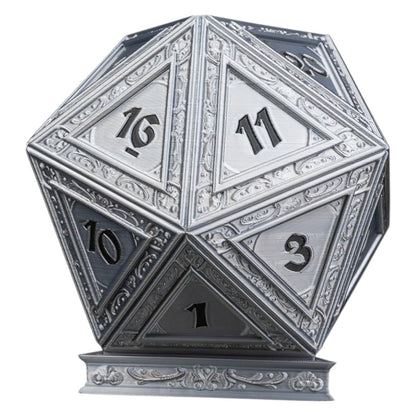 Ornate Fantasy D20 Planter – Intricate Dice Succulent Pot for Desk or Shelf – 3D Printed in Canada