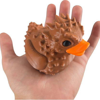 Horned Lizard Duck Figurine – Duck-Lizard Hybrid – Funny Spiky Animal Mash‑Up Collectible – Quirky Reptile Duck Gift or Desk Decor for Teens & Adults – 3D Printed in Canada