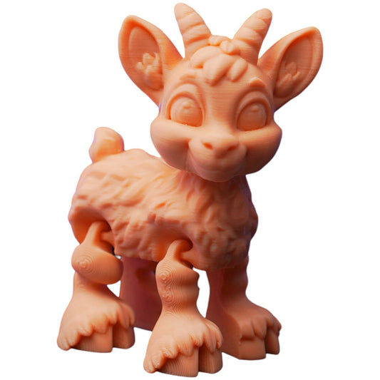 Flexy Billy Goat Figure – Articulated Print-in-Place Goat Toy for Fidgeting, Display, or DIY Painting – Posable Collectible Animal – 3D Printed in Canada